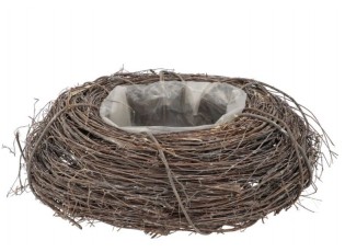 Šedý květináč věnec z jilmových větví Elm Branch - Ø 40*10 cm