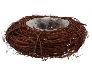 Hnědý květináč věnec z jilmových větví Elm Branch - Ø 30*10 cm