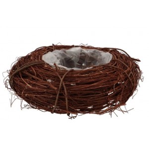 Hnědý květináč věnec z jilmových větví Elm Branch - Ø 30*10 cm