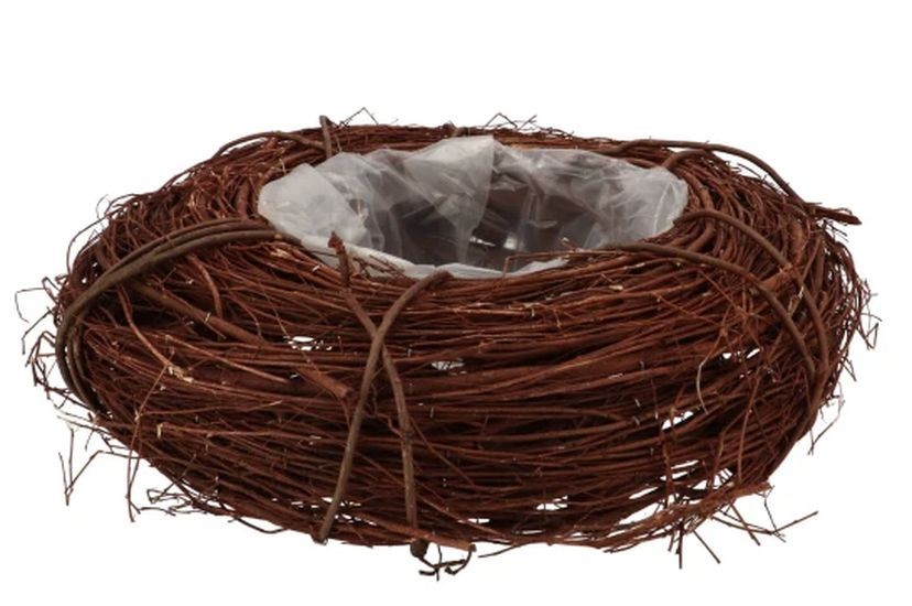 Hnědý květináč věnec z jilmových větví Elm Branch - Ø 30*10 cm 770215