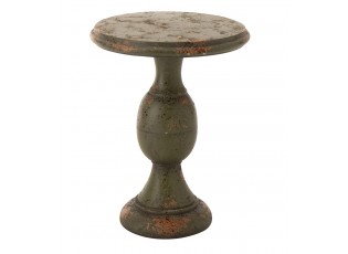 Zelený antik odkládací stůl Antiqou French - Ø 41*58 cm