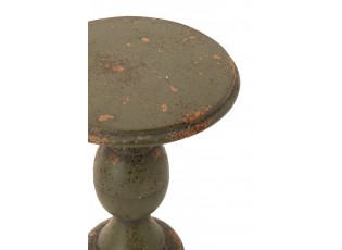 Zelený antik odkládací stůl Antiqou French - Ø 41*58 cm