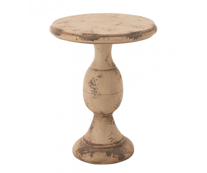 Béžový antik odkládací stůl Antiqou French - Ø 41*58 cm J-Line by Jolipa