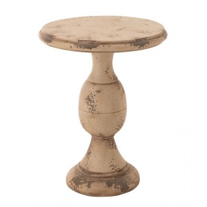 Béžový antik odkládací stůl Antiqou French - Ø 41*58 cm