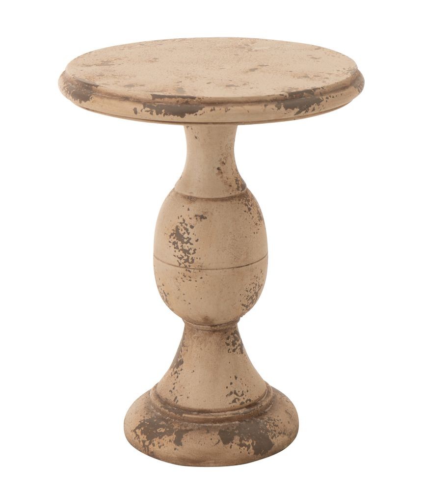 Béžový antik odkládací stůl Antiqou - Ø 41*58 cm
