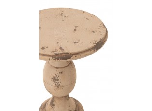 Béžový antik odkládací stůl Antiqou French - Ø 41*58 cm