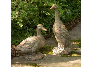 Zelená antik venkovní dekorace kachna Antiqou - 23*17*55 cm