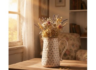 Béžový keramický džbán se srdíčky Hearti - 21*15*23 cm