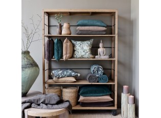 Hnědý antik dřevěný regál s policemi na kolečkách Anoa - 150*48*200 cm