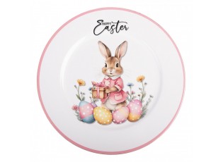 Dekorační plastový velikonoční talíř s králíčkem - Ø 33*1 cm