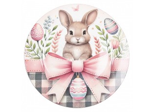 Dekorační plastový velikonoční talíř s králíčkem - Ø 33*1 cm
