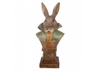 Decorative Figurine Rabbit 12x8x26 Cm Gold Colored Plastic - 12*8*26 cm