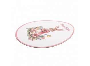 Dekorační plastový velikonoční talíř ve tvaru vajíčka Happy Easter - 35*29*1 cm