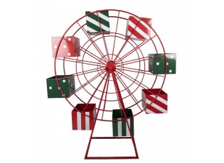 Christmas Decoration Giant Wheel Red Metal - 137*50*160 cm
