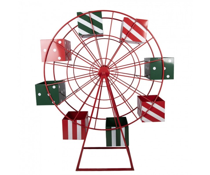 Christmas Decoration Giant Wheel Red Metal - 137*50*160 cm Clayre & Eef