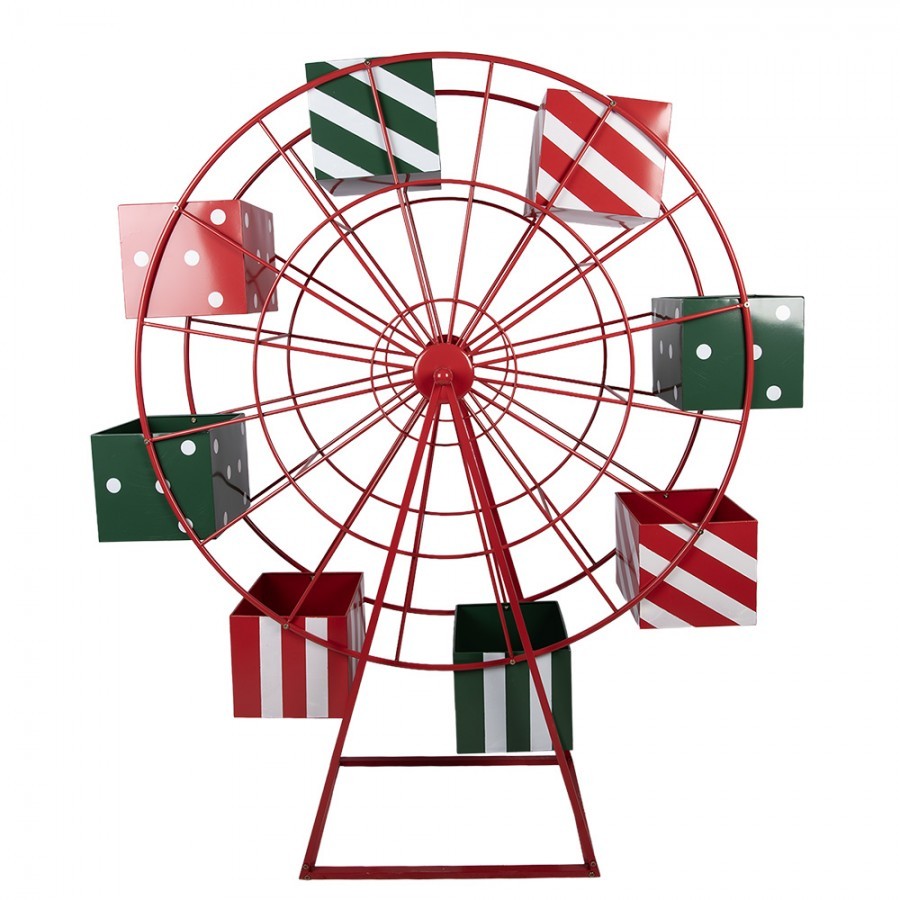 Christmas Decoration Giant Wheel Red Metal - 137*50*160 cm