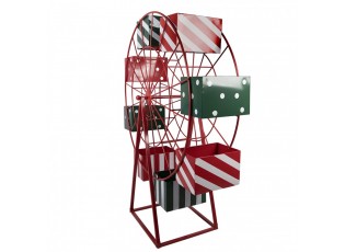 Christmas Decoration Giant Wheel Red Metal - 137*50*160 cm