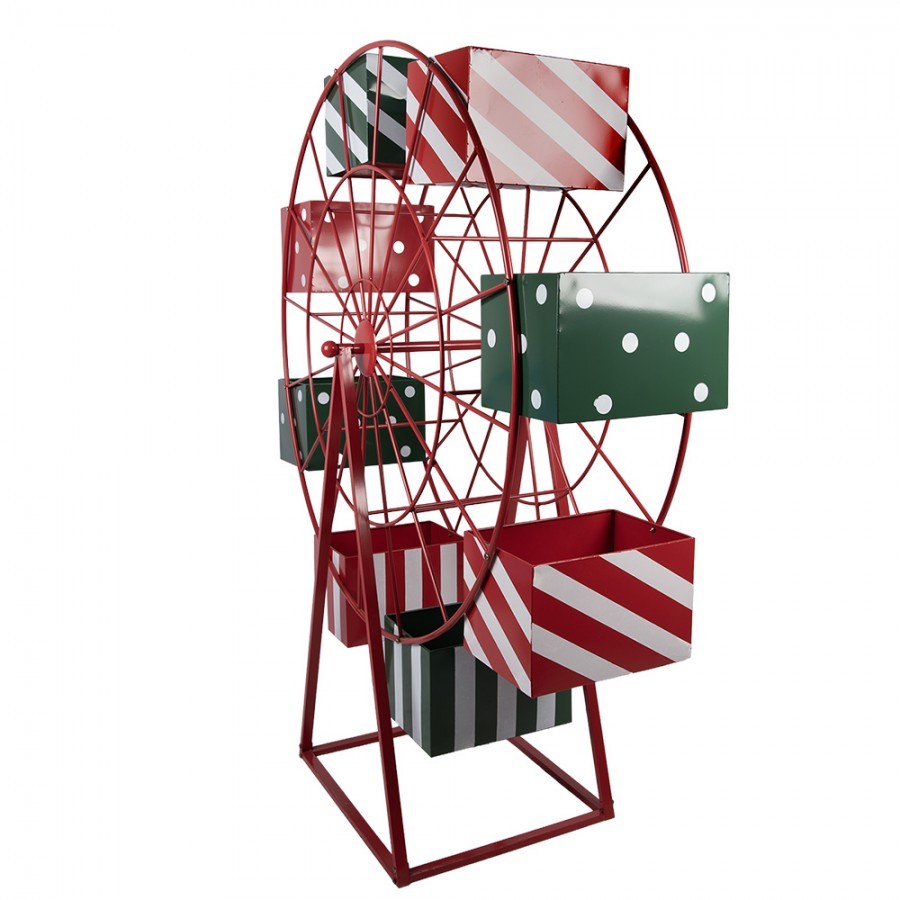 Christmas Decoration Giant Wheel Red Metal - 137*50*160 cm