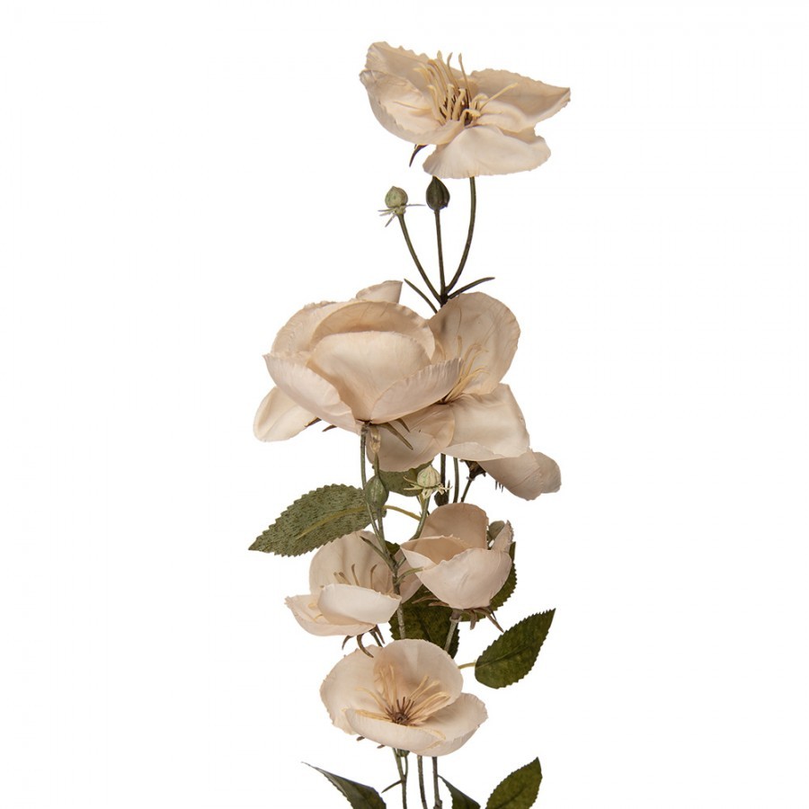Umělá dekorační květina růže s béžovými květy - 10*14*80 cm 5PL0268W