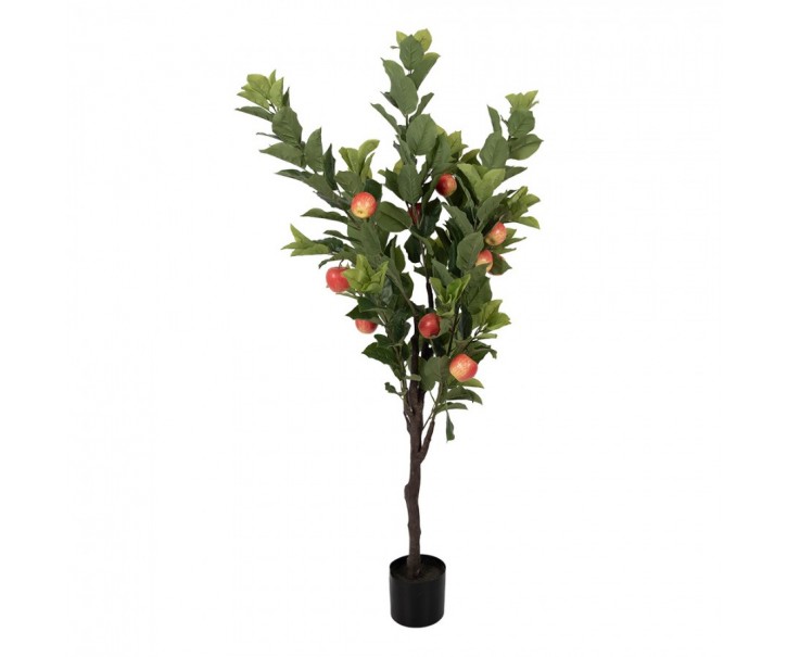 Dekorační strom jabloň s jablíčky s růžovými květy Tree Apple - 30*30*150 cm Clayre & Eef