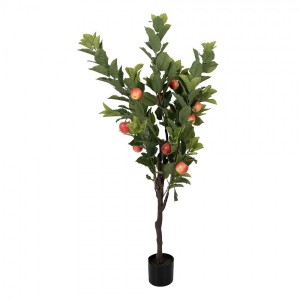 Dekorační strom jabloň s jablíčky s růžovými květy Tree Apple - 30*30*150 cm