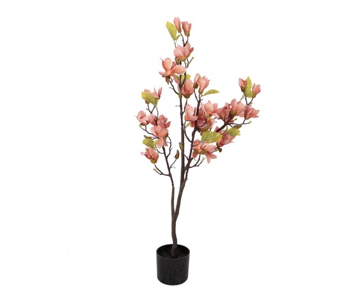 Dekorační stromek Magnolia s lososovými květy - 20*15*120 cm Clayre & Eef