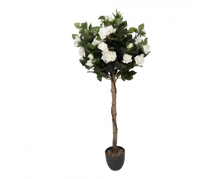 Dekorační stromek růže na kmínku s bílými květy - 32*32*120 cm Clayre & Eef