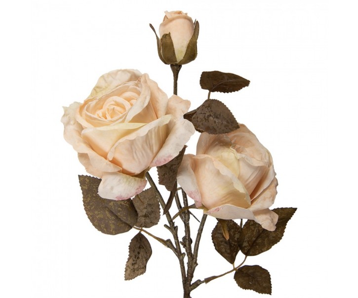 Béžová umělá květina růže - 12*12*70 cm Clayre & Eef