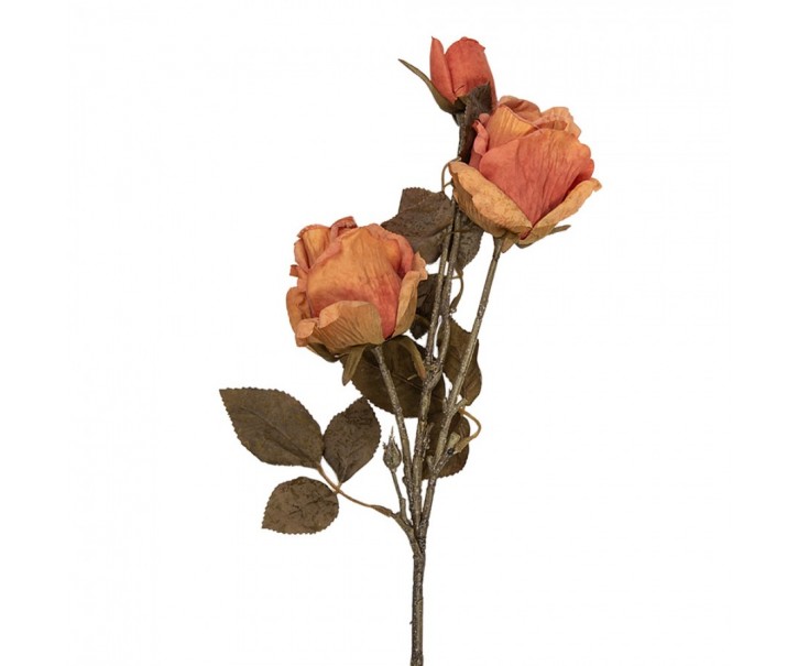 Oranžová umělá květina růže - 12*12*70 cm Clayre & Eef