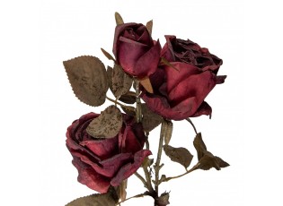 Vínová umělá květina růže - 12*12*70 cm