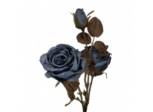 Tmavě modrá umělá květina růže - 12*12*70 cm