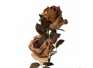 Světle hnědá umělá květina růže - 12*12*70 cm