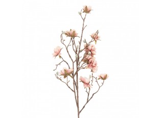 Dekorace umělá větvička Magnolia s růžovými květy - 15*20*90 cm