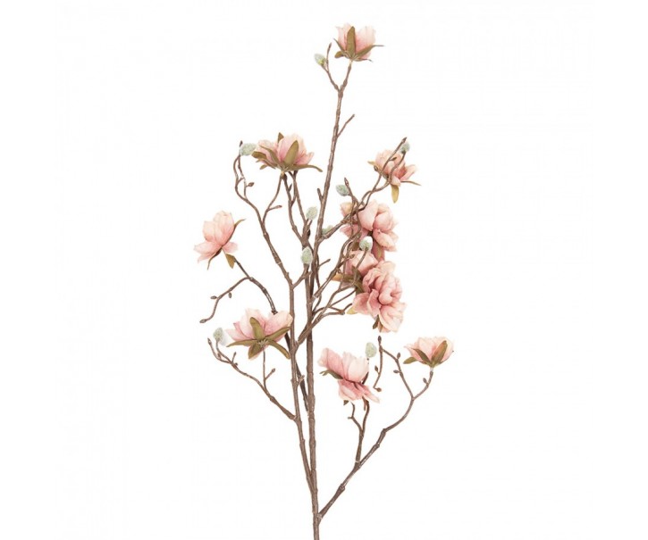 Dekorace umělá větvička Magnolia s růžovými květy - 15*20*90 cm Clayre & Eef