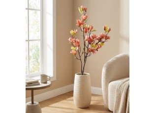 Dekorační stromek Magnolia s lososovými květy - 20*15*120 cm
