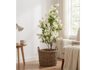 Dekorační stromek Azalka s bílými květy - 20*25*105 cm