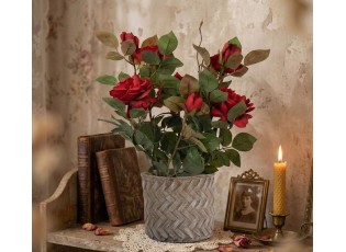 Taupe cementový květináč - design tkaného květináče M - Ø 16,5*15 cm