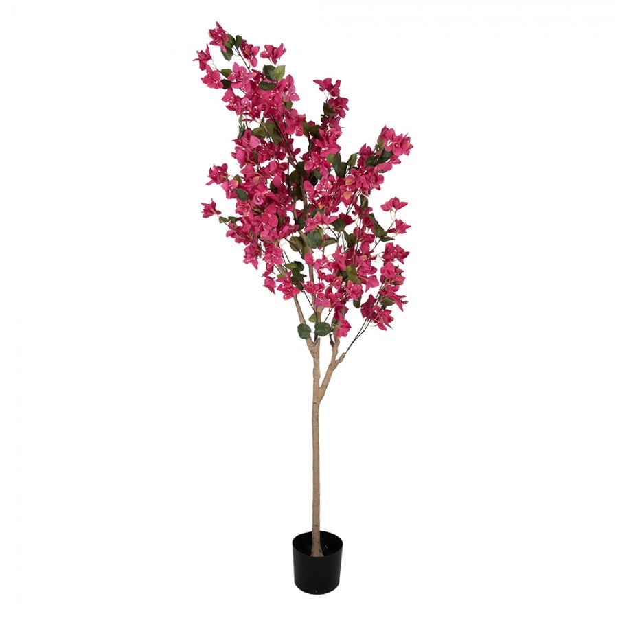 Dekorační strom s růžovými květy Bougainvillea Tree - 40*40*180 cm 5PL0226