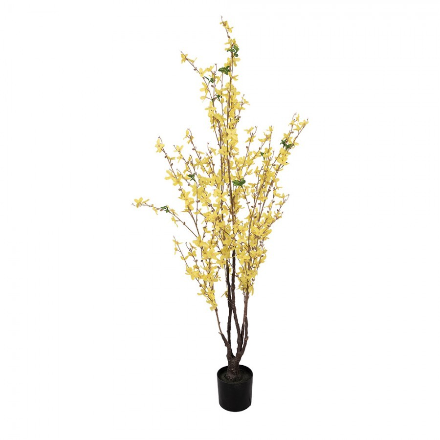 Dekorační keřík se žlutými květy zlatice Forsythia - 20*20*125 cm 