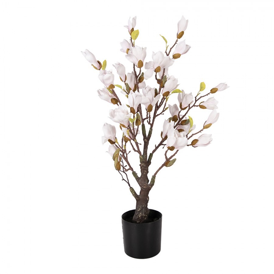 Dekorační stromek Magnolia s narůžovělými květy - 20*20*75 cm 5PL0207