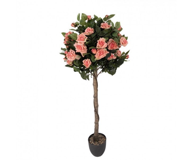 Dekorační stromek růže na kmínku s rudými květy - 32*32*120 cm Clayre & Eef