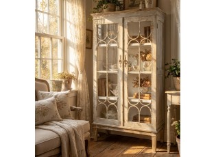 Šedá vintage skříň s odřením a patinou Laura - 95*42*180 cm