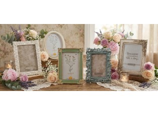 Zeleno - zlatý fotorámeček se zlatými ornamenty - 13*2*18 cm / 10*15 cm