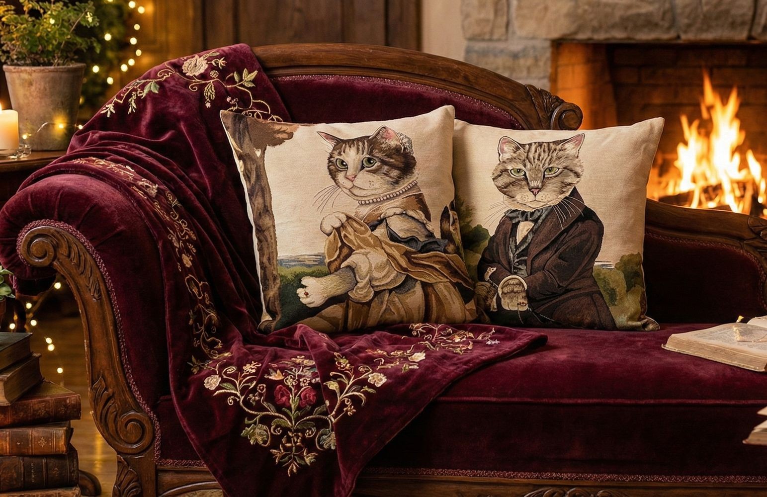 Gobelínový polštář Kocour markýz - 45*15*45 cm Mars & More Gobelínový polštář Kocour markýz - 45*15*45 cm Mars & More