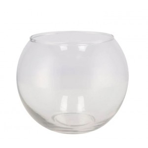 Baňatá skleněná váza Sphere transparent - Ø 17*14 cm