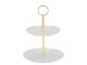 Skleněný 2-patrový etažér Cake transparent - Ø 18/ Ø 15*24 cm daan kromhout