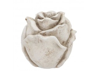 Šedá antik cementová dekorace růže Rose M - 11*11*11 cm