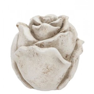 Šedá antik cementová dekorace růže Rose M - 11*11*11 cm