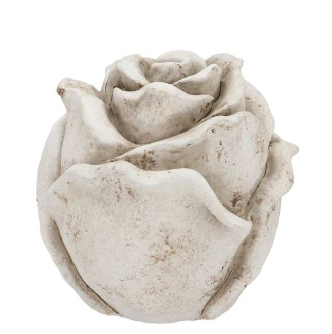 Šedá antik cementová dekorace růže Rose M - 11*11*11 cm