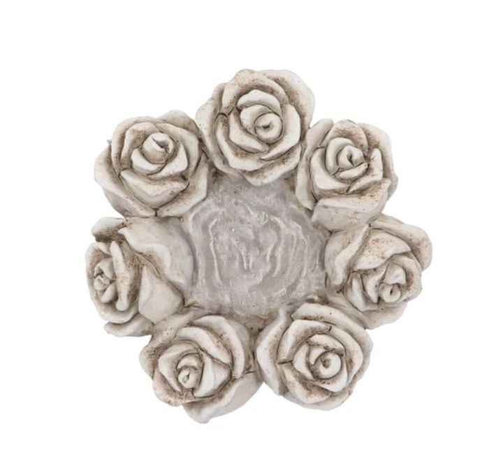 Cementový květináč mísa s růžemi Saint antique Rose - 21*21*8 cm 573510